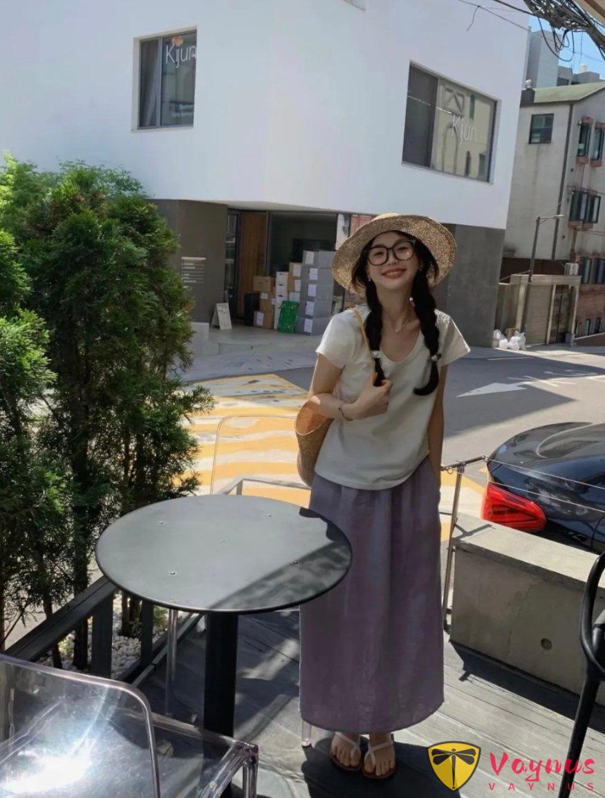 紫色半裙穿搭灵感