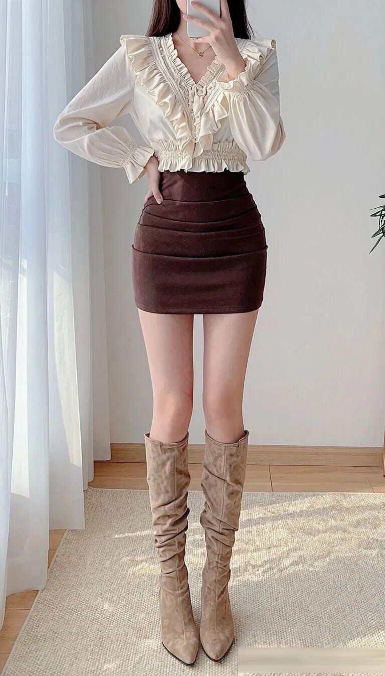 冷暖皮女生如何选适合自己的短裙和长裙搭配?