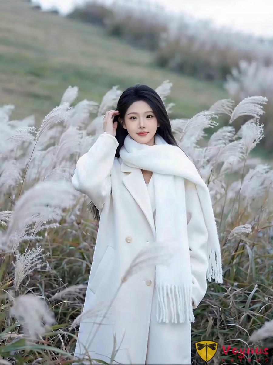 白色大衣纔是秋冬氛圍感密碼!7個蘆葦蕩拍照姿勢,溫柔氣質狠狠拿捏