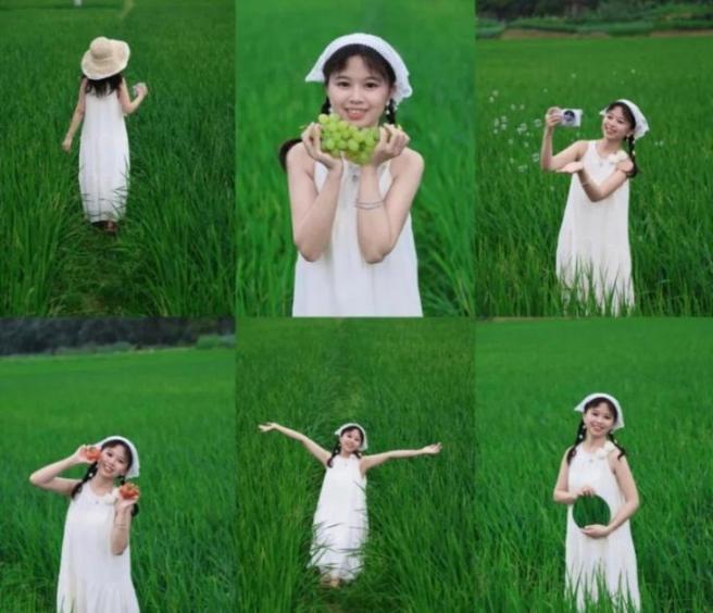 穿上白色裙子在田间漫步，如何拍出既清新又自然的照片？