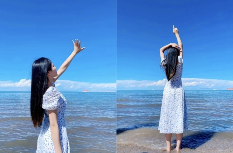 学会这几个拍照姿势，海边随意出片，让你告别游客照，拍出赞爆朋友圈的氛围感大片