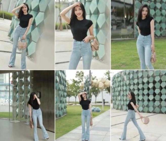 牛仔裤拍照必备，这9个动作让你秒变氛围感女主，显腿长又高级，随手一拍都好看
