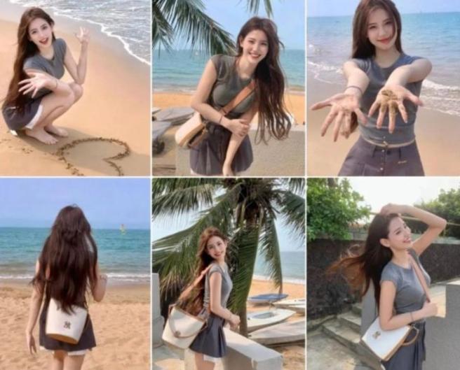 海邊少女風9個拍照姿勢解鎖，灰色穿搭這樣拍超有氛圍，清新甜酷又顯腿長