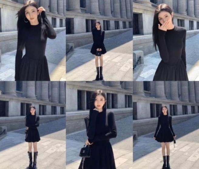 黑裙小姐姐9個經典動作，鏡頭下的知性美感爆棚，拍出優雅又知性，簡約就是高階