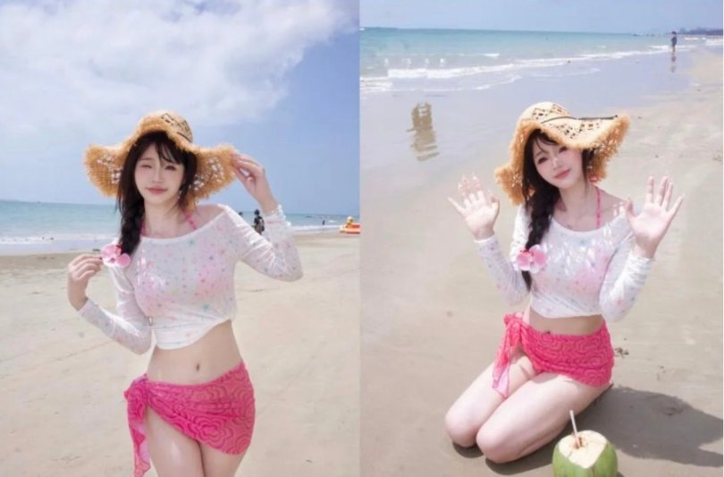 微胖女生專屬！4個顯瘦動作，在沙灘也能秀出好身材，拍出靈動又溫柔的氛圍感