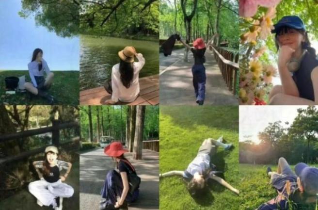 150女孩拍出氛围感大长腿，卧草+仰头+转身动作全都安排上