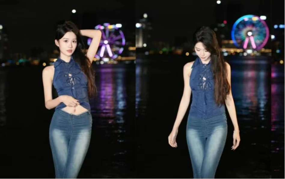 牛仔裤拍夜景人像！9个万能姿势，轻松拿捏霓虹下的复古浪漫