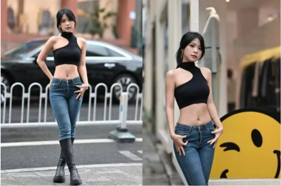 9个牛仔裤街拍姿势，普通人也能穿出超模感，显高显瘦显身材
