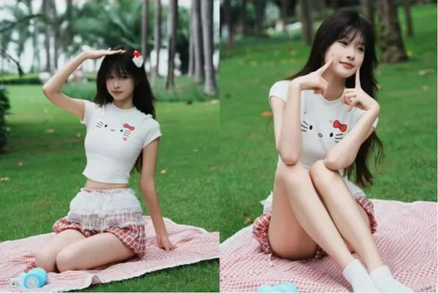 草坪拍照只会盘腿坐？9个万能坐姿，秒变甜心少女，可爱又显瘦