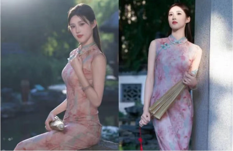 粉色少女旗袍寫真,9個萬能姿勢,顯瘦顯身材,溫柔甜美有韻味