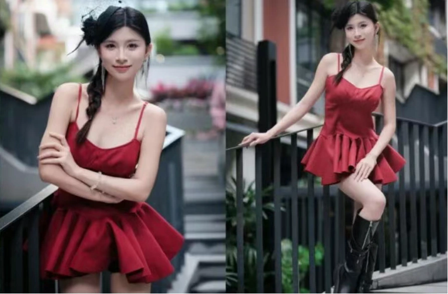 9個顯身材紅裙拍照姿勢，性感嫵媚不落俗，這身材殺誰能頂得住