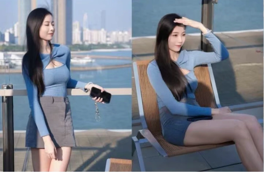 风衣配短裙，9个拍照姿势，显瘦显高秀长腿，性感撩人超有氛围