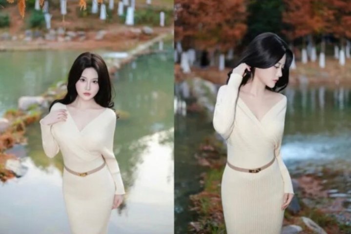 9个温柔针织裙拍照姿势，显瘦遮肉又有气质，路人也能拍出女神感