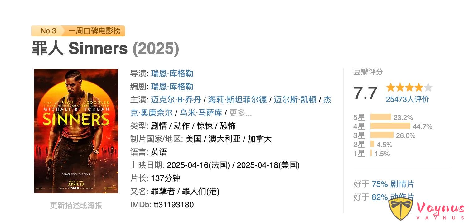 全球大爆！年度最驚豔黑馬片《罪人/罪人們》！很久沒一部電影這麼爽了！