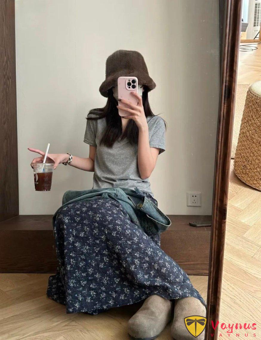 碎花半裙穿搭灵感