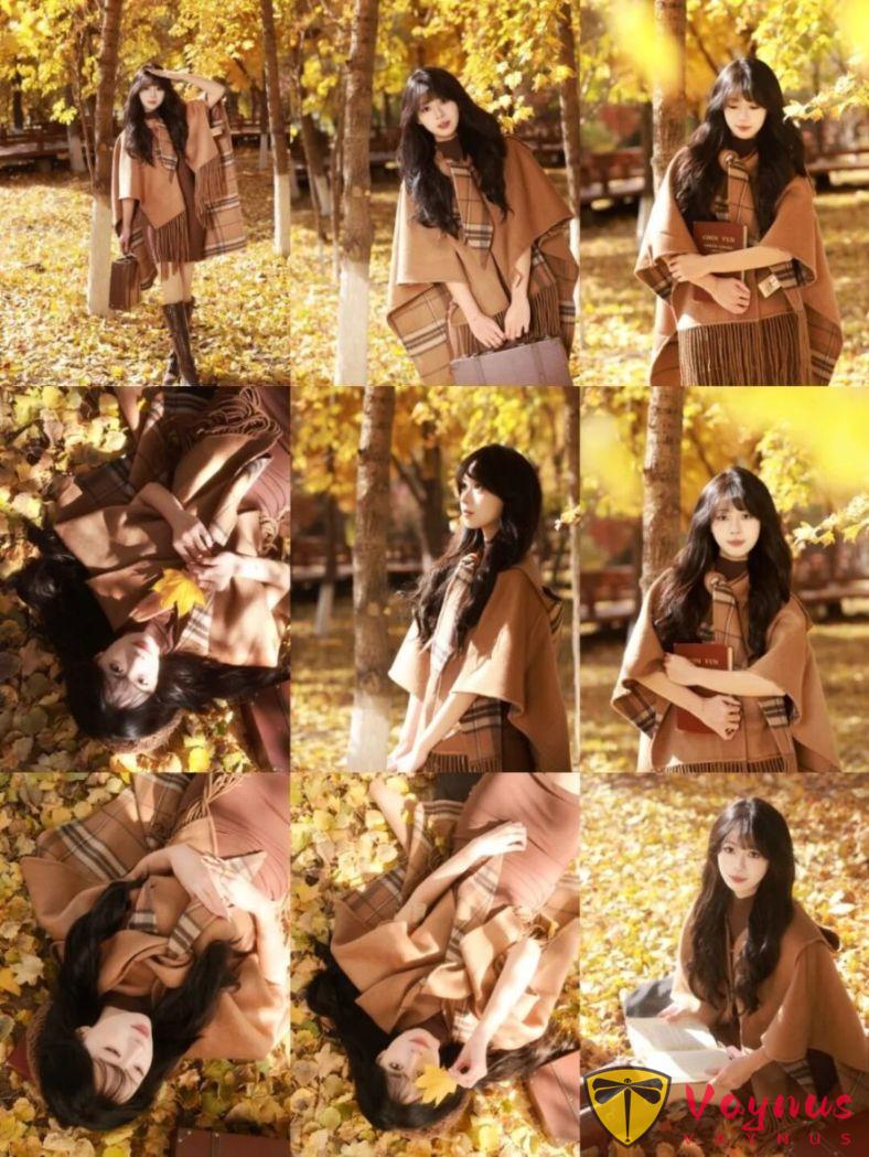 9个秋天枫叶拍照姿势,温柔又高级,轻松拍出浪漫的油画感大片