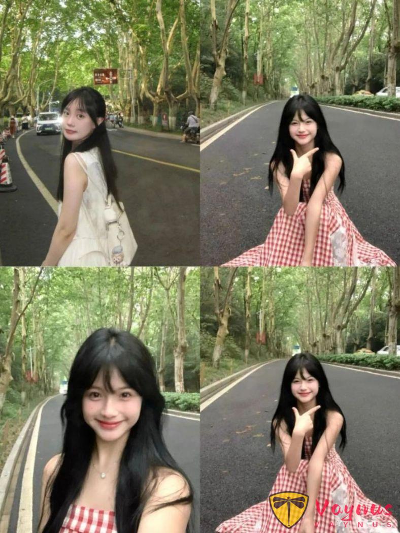 小白裙和陽光太配了，這組拍法讓你從背影美到正臉
