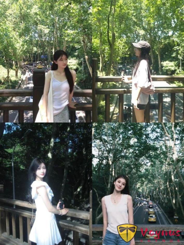 小白裙和陽光太配了，這組拍法讓你從背影美到正臉