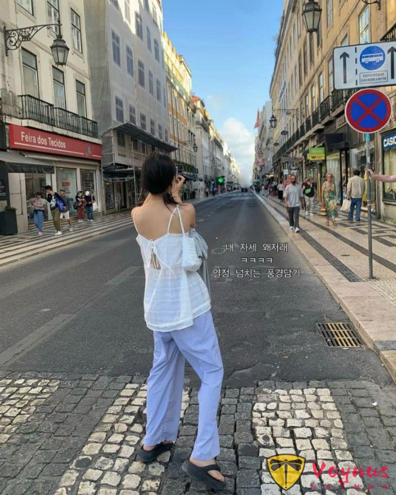 白色蕾丝吊带的ins穿搭