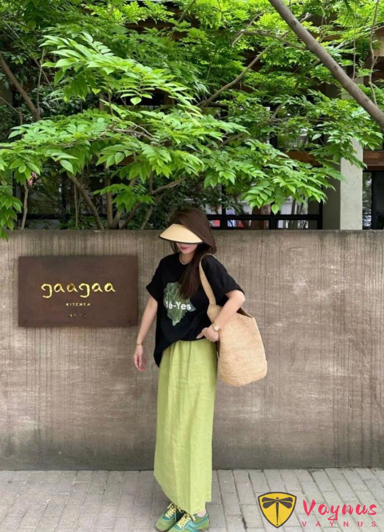 亚麻半裙穿搭灵感