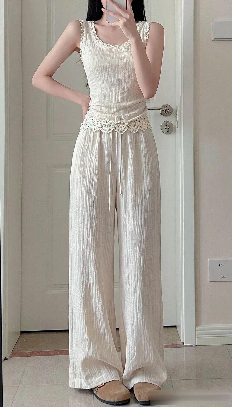 小個子和大碼女生都愛的闊腿褲,怎麼穿都舒服,百搭不挑身材