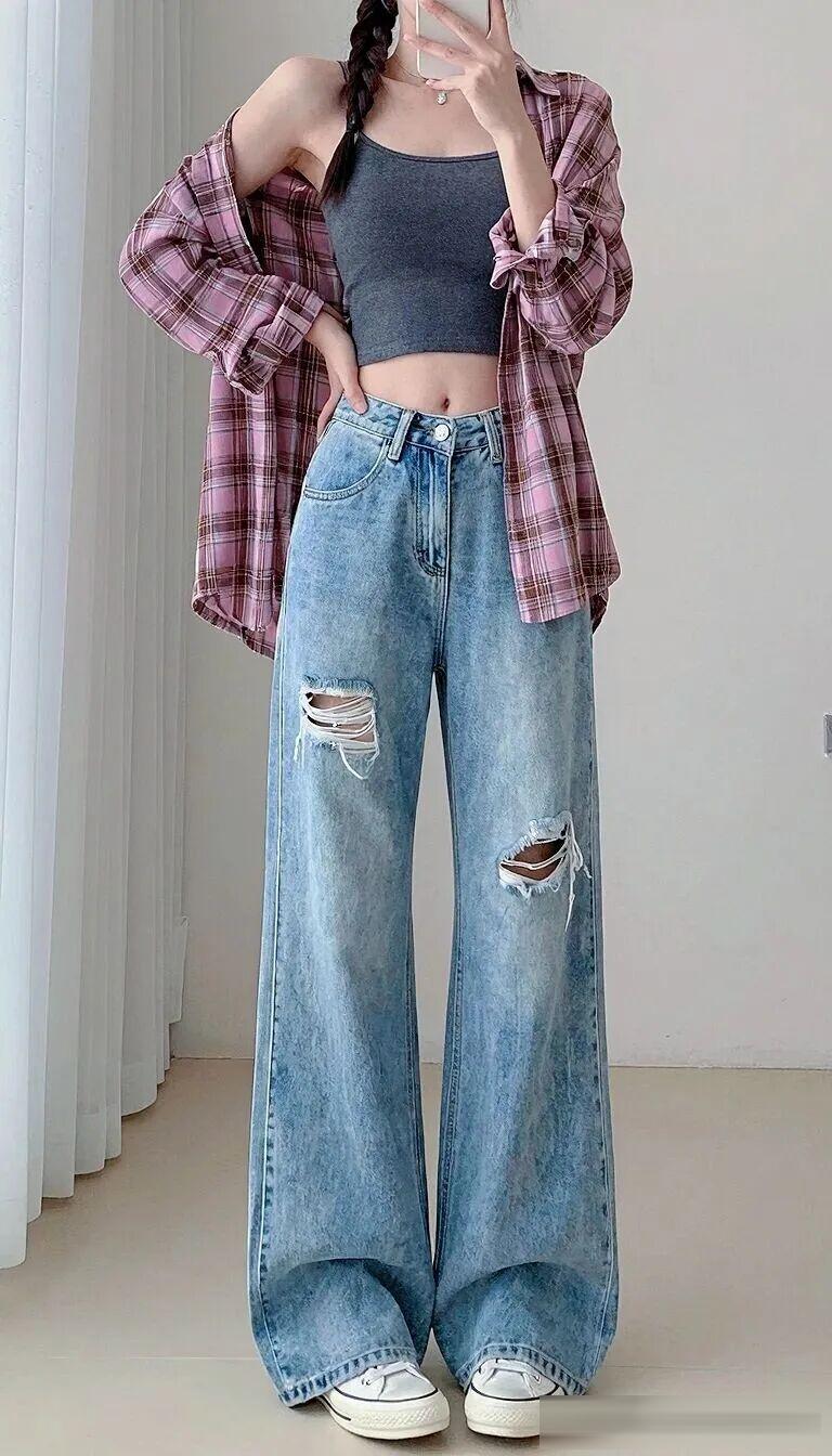 小個子和大碼女生都愛的闊腿褲,怎麼穿都舒服,百搭不挑身材