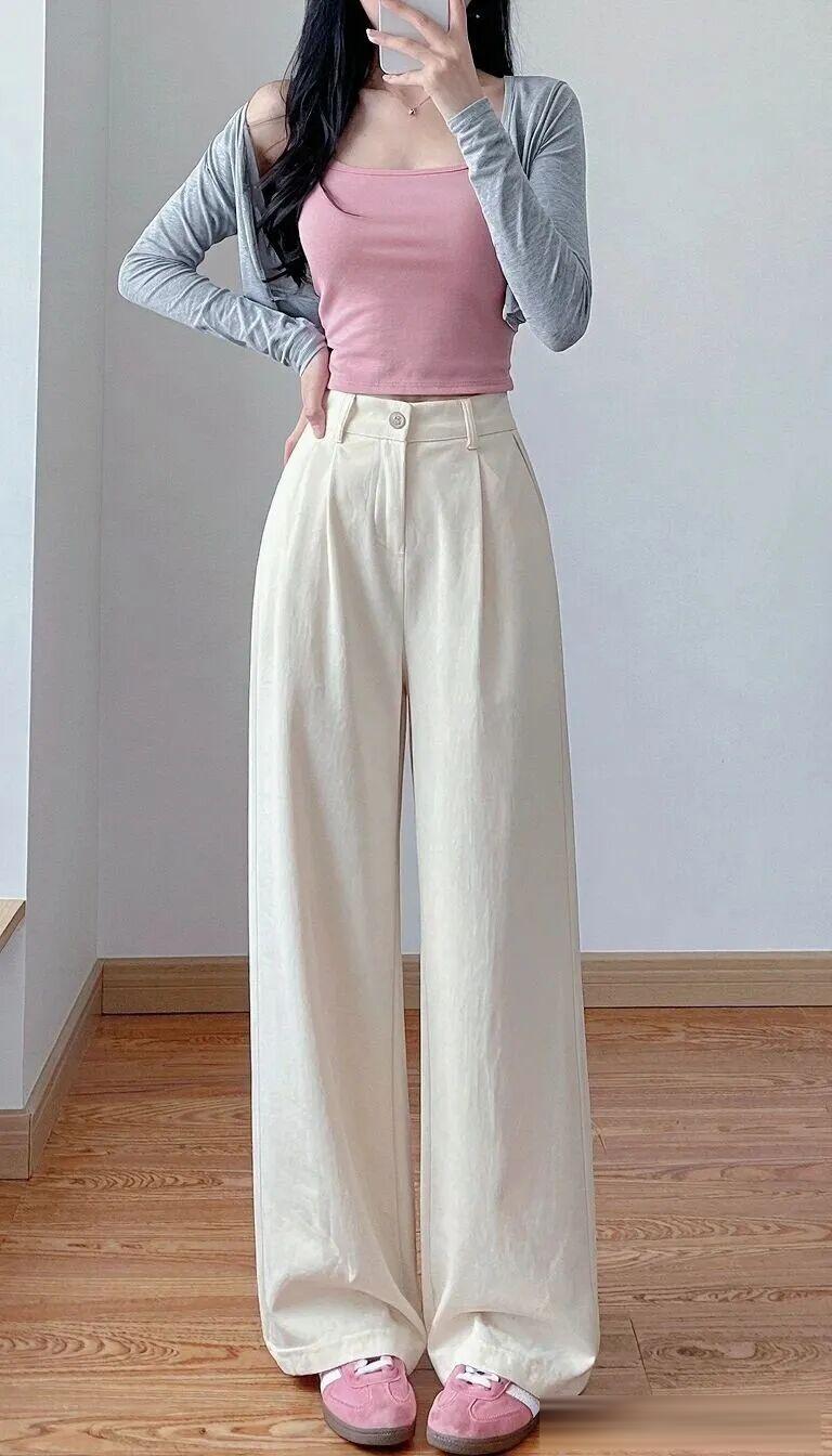 小個子和大碼女生都愛的闊腿褲,怎麼穿都舒服,百搭不挑身材