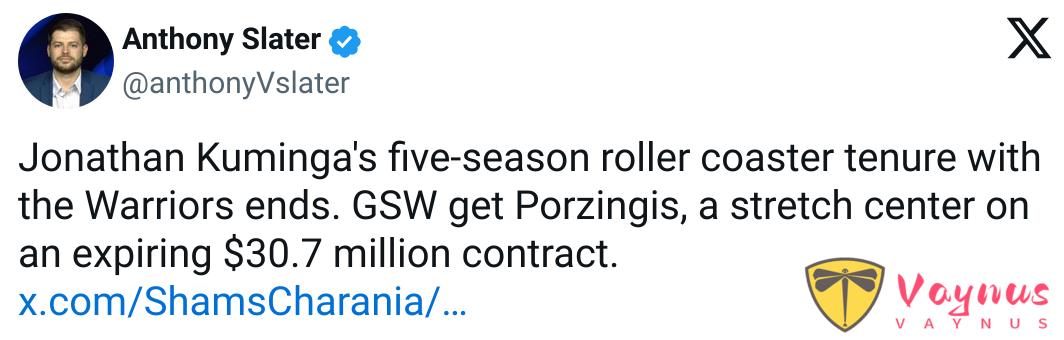 突发！勇士连做两笔交易！2换1换来波津！送走TJD补选秀权