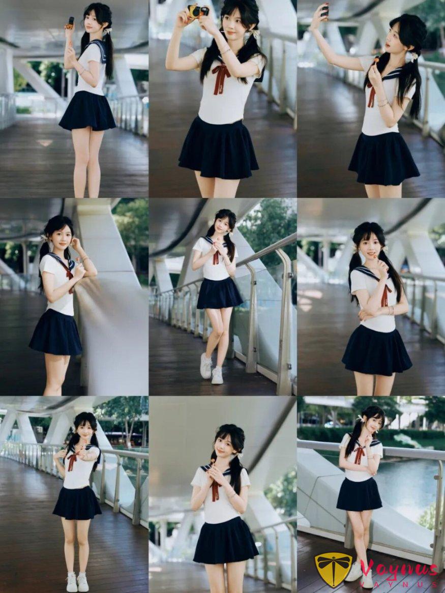 9个JK制服拍照姿势，秒变甜妹少女，这才是夏天的清纯天花板