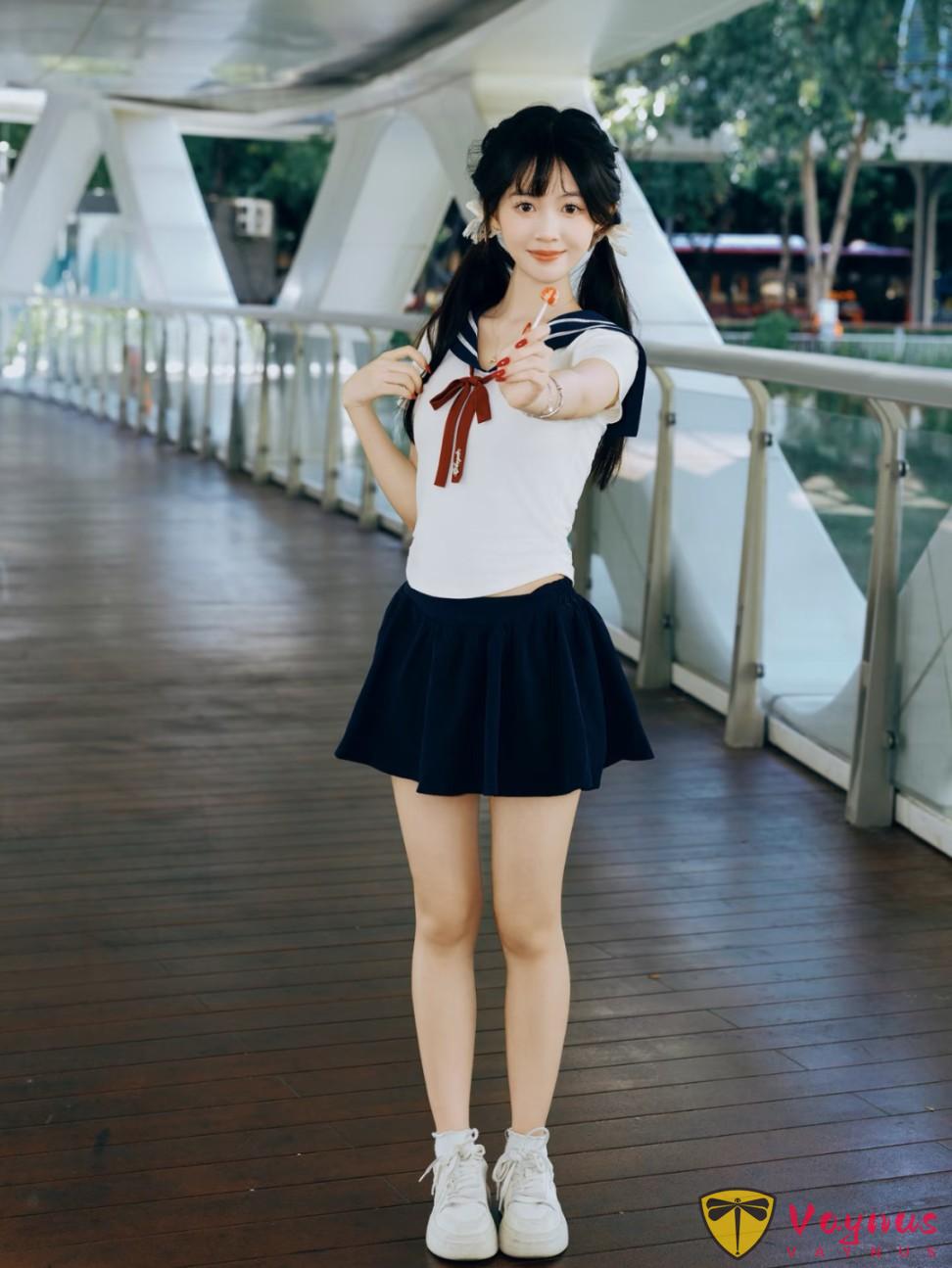 9个JK制服拍照姿势，秒变甜妹少女，这才是夏天的清纯天花板