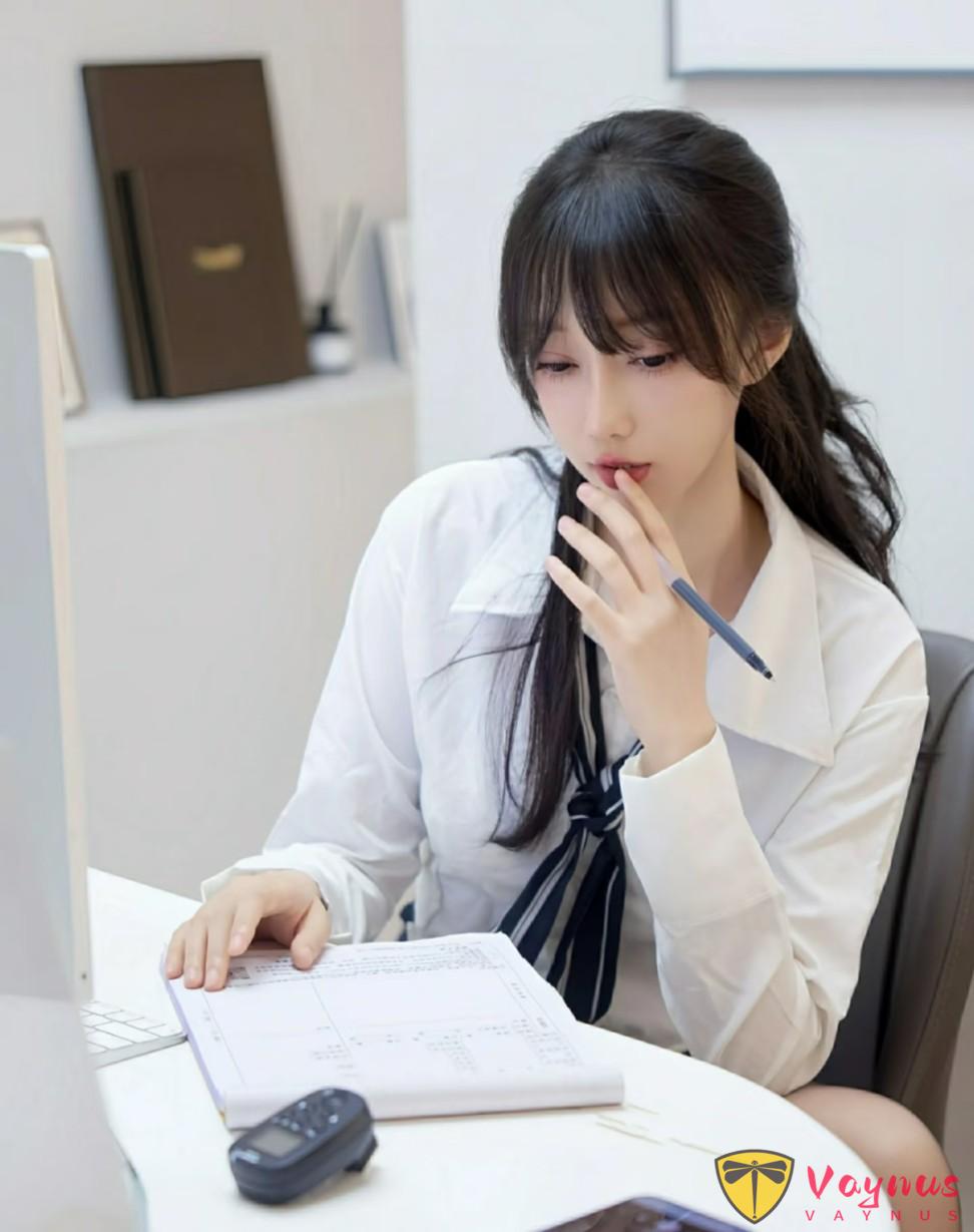 白襯衫+包臀裙，9個制服拍照姿勢，化身又純又欲釣系職場學姐