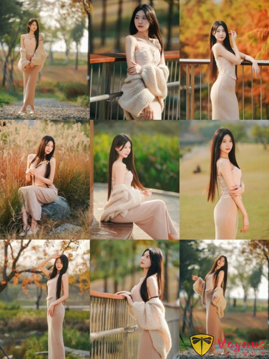 9个公园拍照姿势，氛围感人像，温柔端庄又优雅，迷人显身材