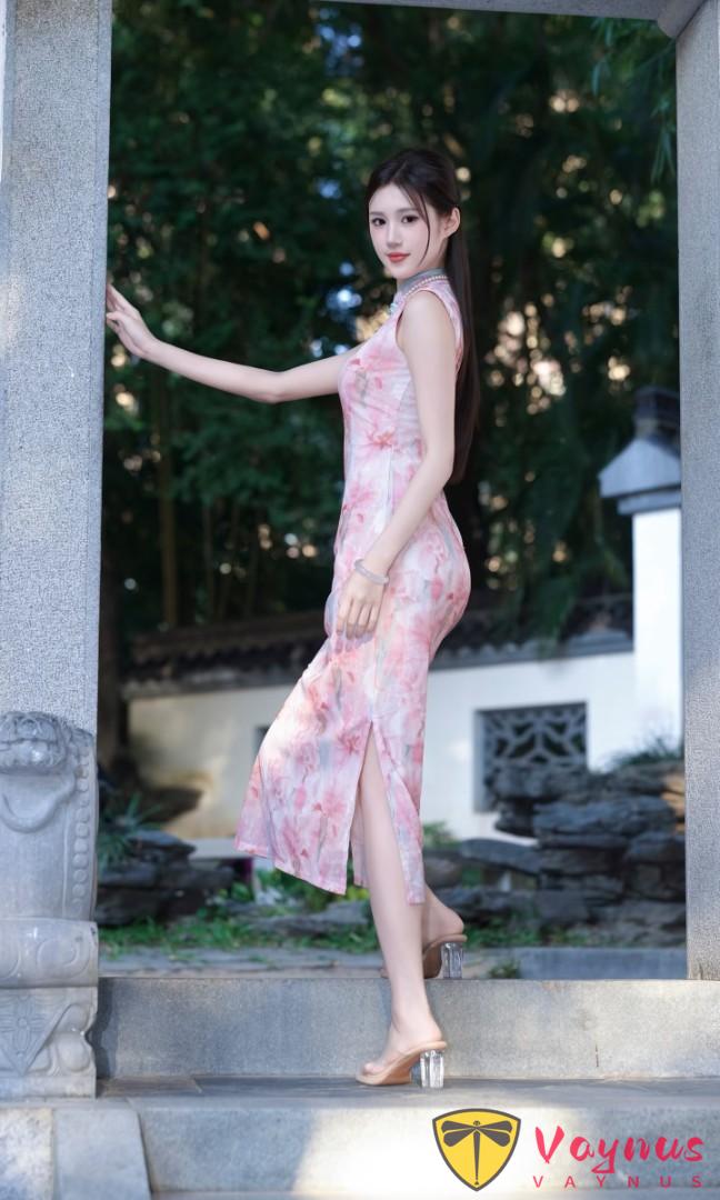 粉色少女旗袍寫真,9個萬能姿勢,顯瘦顯身材,溫柔甜美有韻味