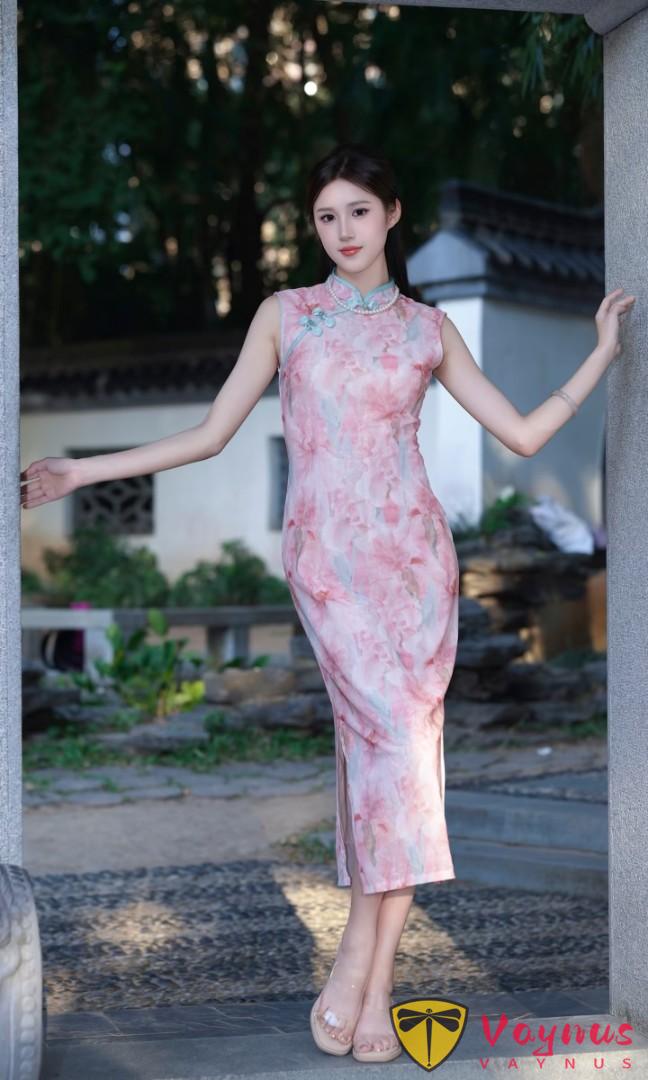 粉色少女旗袍寫真,9個萬能姿勢,顯瘦顯身材,溫柔甜美有韻味