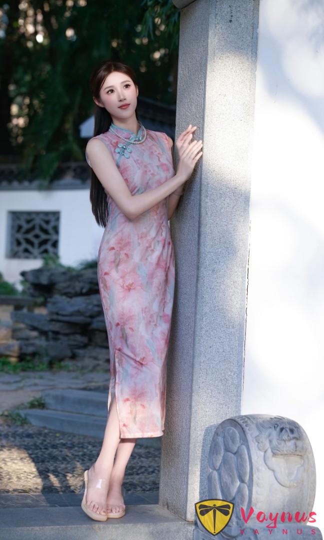 粉色少女旗袍寫真,9個萬能姿勢,顯瘦顯身材,溫柔甜美有韻味