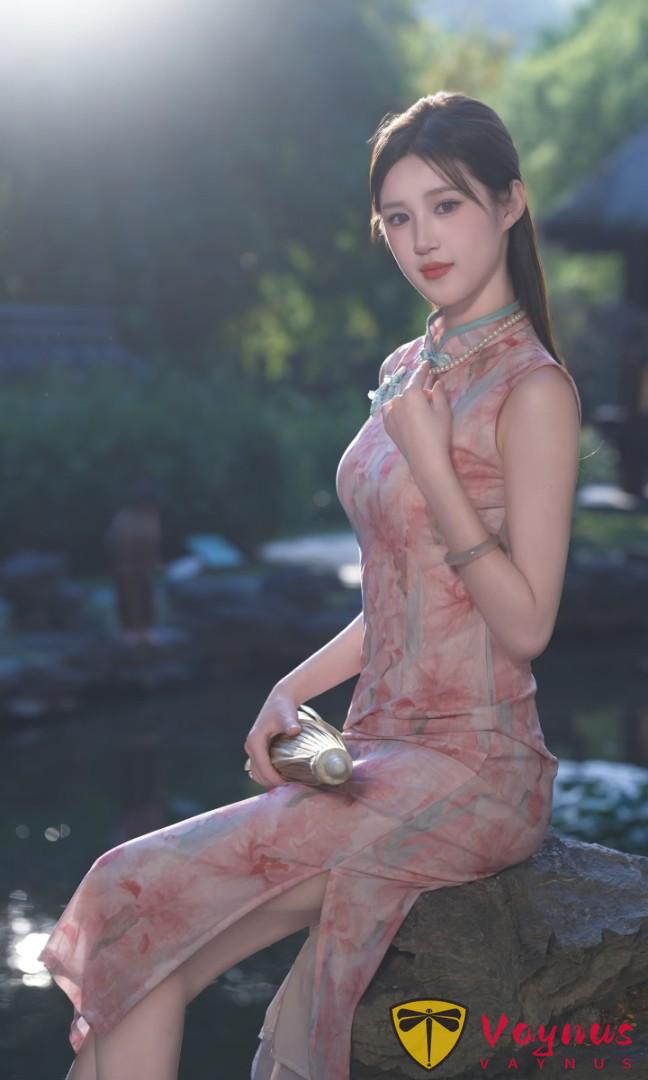 粉色少女旗袍寫真,9個萬能姿勢,顯瘦顯身材,溫柔甜美有韻味