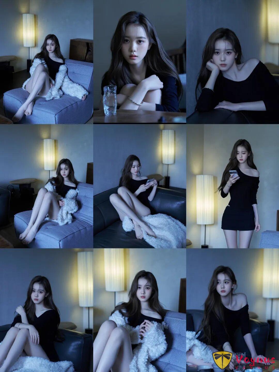 9个纯欲风居家拍照姿势,黑色露肩装太斩男,又纯又欲让人心动