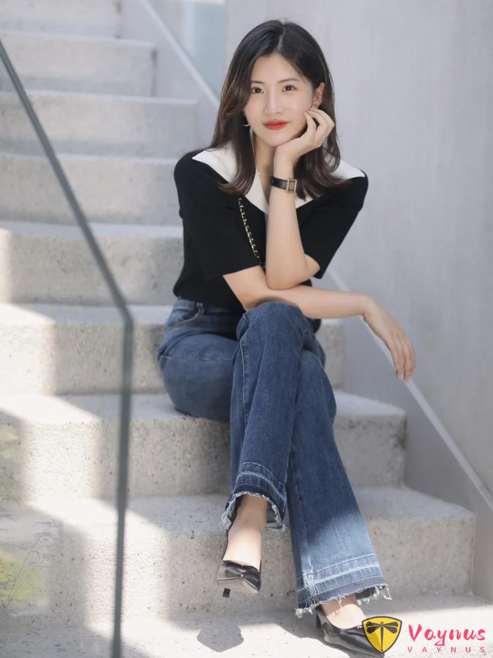 穿牛仔裤这样拍，照片甜美漂亮，优雅气质，显身材，轻松拍出女神范！