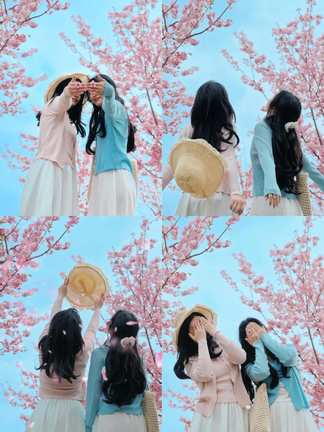 和姐妹看樱花这样拍！连空气都是甜的，不露脸也美到犯规！