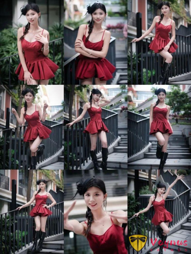 9個顯身材紅裙拍照姿勢，性感嫵媚不落俗，這身材殺誰能頂得住
