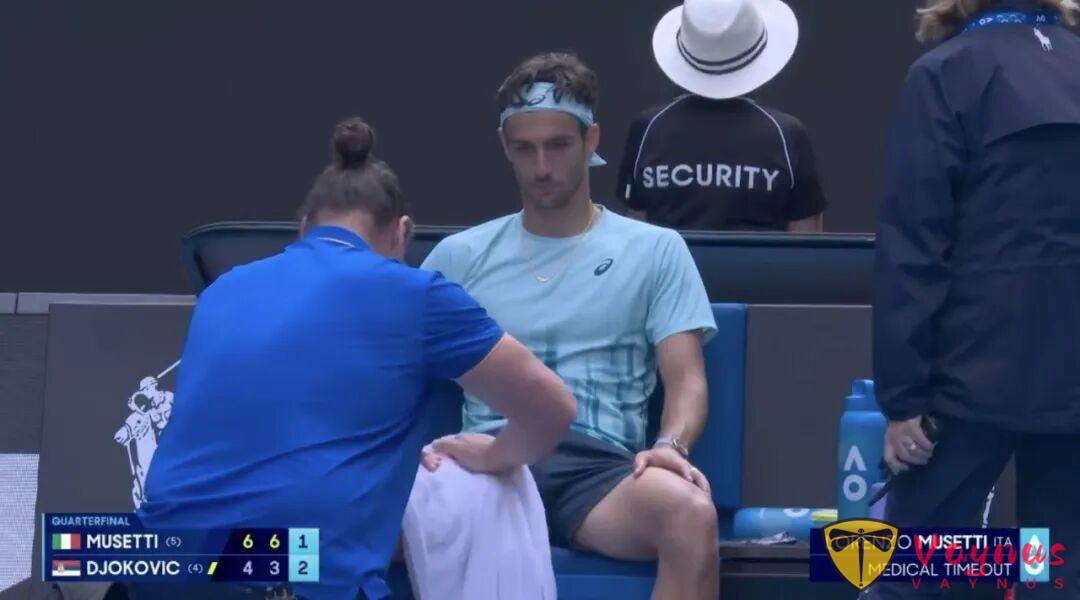 网球 | 穆塞蒂2比0领先因伤退赛,德约晋级男单四强!