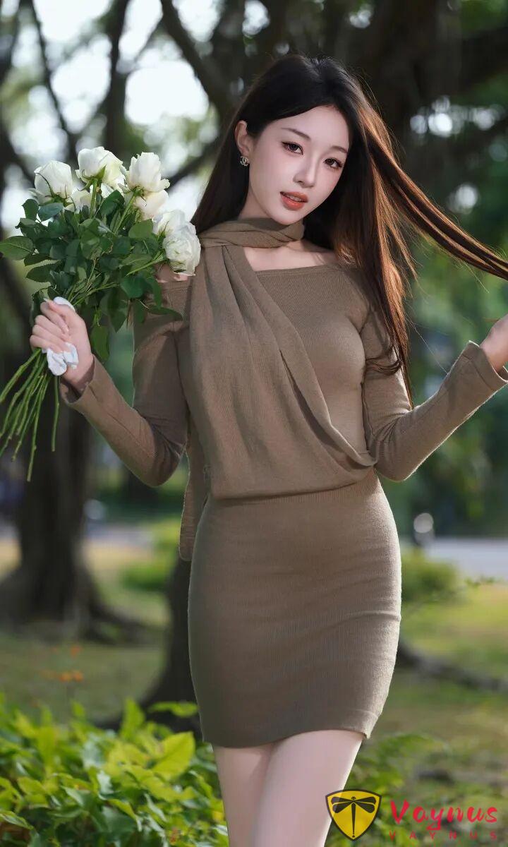 9个针织裙穿搭拍照姿势，曼妙身姿尽显曲线美，优雅性感太撩人了