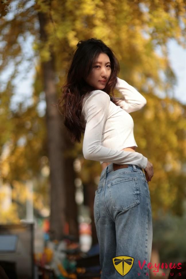 9個秋日銀杏拍照姿勢,清新干淨顯膚白,白衣牛仔纔是yyds