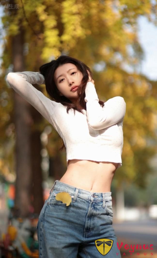 9個秋日銀杏拍照姿勢,清新干淨顯膚白,白衣牛仔纔是yyds