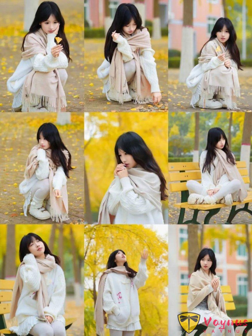 秋日银杏拍照，9个i人姿势，温柔又治愈，漂亮唯美宛如白月光