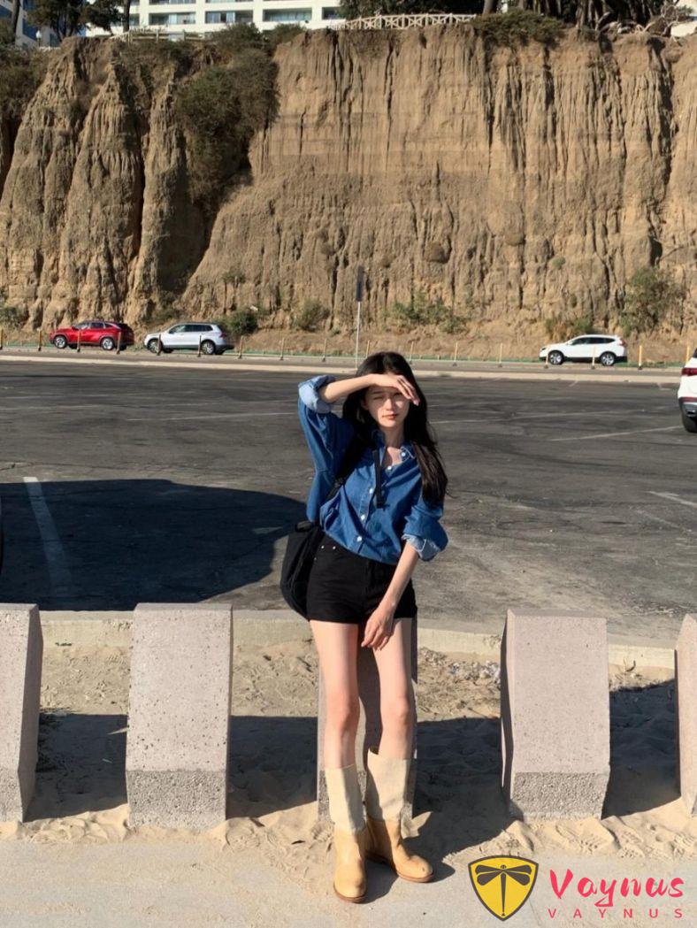 牛仔襯衫的早秋穿搭