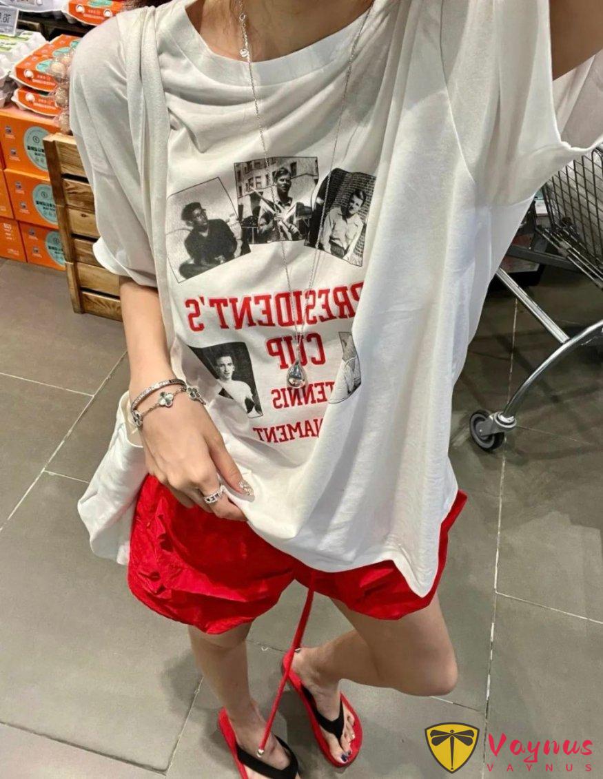 红色短裤怎么搭
