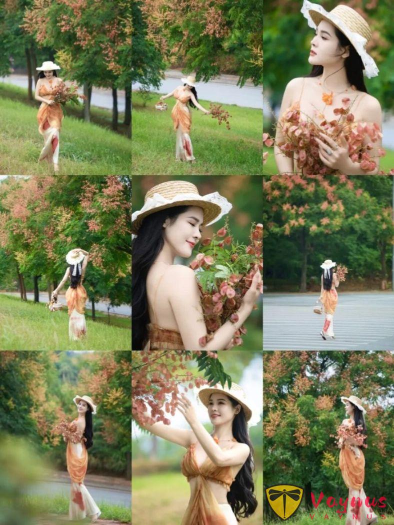 9个秋日栾树拍照姿势，温柔又出片，拍出电影感的浪漫油画大片