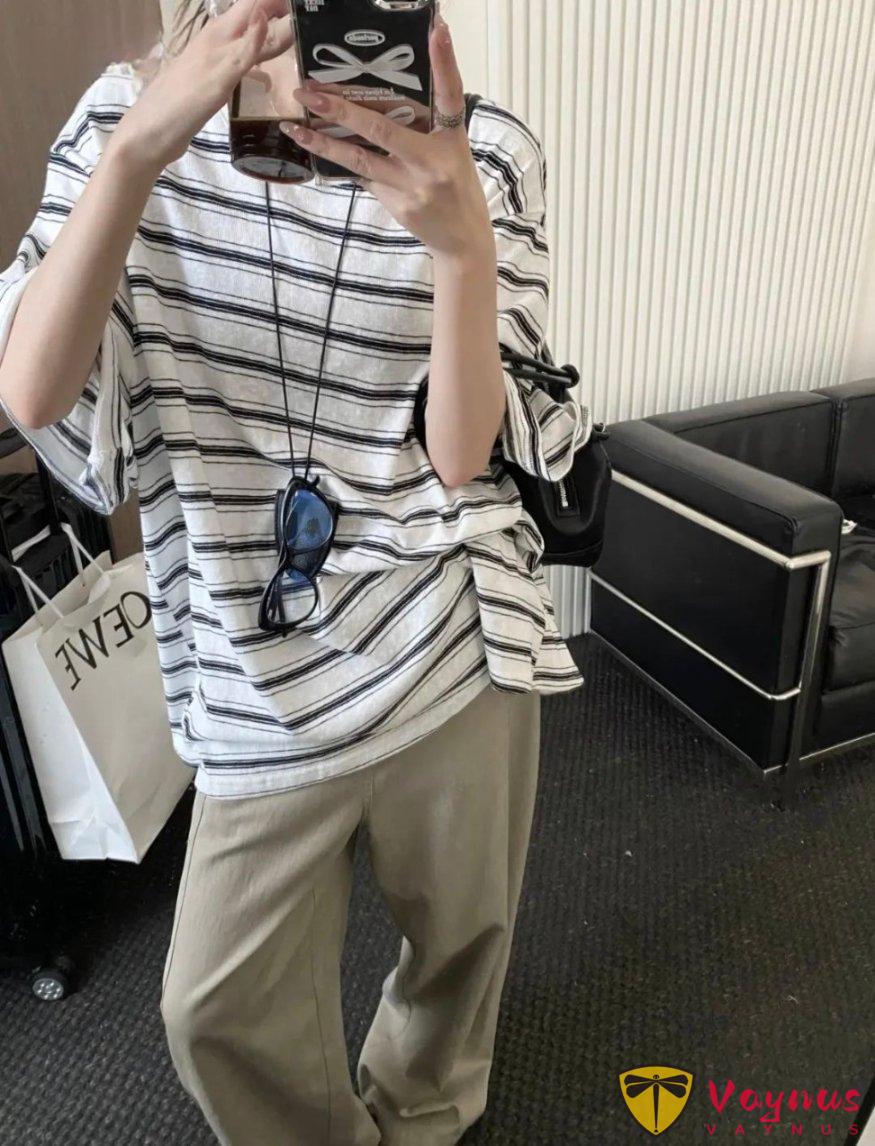 条纹T恤的穿搭灵感