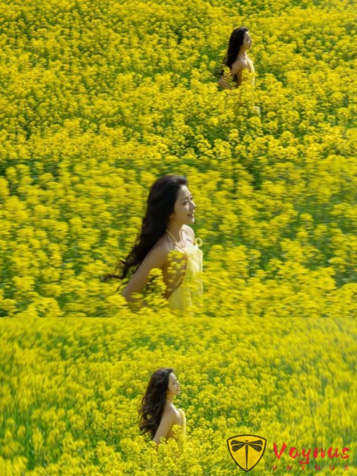 是谁在说油菜花土啊！油菜花这么拍文艺也出片，轻松拍出女神范儿